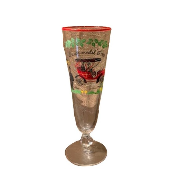 Libby Pilsner Vintage Footed 12 oz Glass Buick Model "C" 1905 - Picture 1 of 8